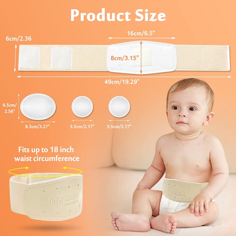 Mybow Umbilical Hernia Belt Baby Belly Button Band Newborn Cover Infant Tummy Wrap Umbilical Cord Belt Baby Support Truss Child Adjustable Belly Band Abdominal Navel Relief (Medium) - Image 5
